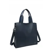 Torebki damskie - Pojemna Shopperka Torebka Damska Granatowa Format A4 LUIGISANTO V6623 Blue - miniaturka - grafika 1