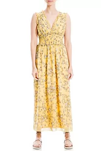 Max Studio Damska sukienka bez rękawów z dekoltem w serek, żółta, średni jaśmin wspinaczkowy - Sukienki - miniaturka - grafika 1