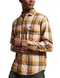 Koszula męska Supedry Flanner w kratę Żółty, Orange Twill Check, XXL - Koszule męskie - miniaturka - grafika 1