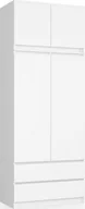 Szafy - Fabryka Mebli Akord SZAFA Z NADSTAWKĄ S 90 cm 2 DRZWI 2 SZUFLADY BIAŁA - miniaturka - grafika 1