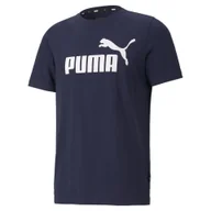 Koszulki sportowe męskie - Męska koszulka z logo Essentials PUMA Peacoat Blue - miniaturka - grafika 1