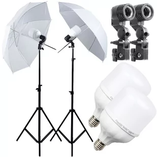 Lumifi  zestaw 2 lamp 100 LED z parasolkami 110cm - Lampy studyjne - miniaturka - grafika 1