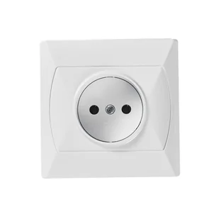 Gniazdo pojedyncze AKCENT białe bez uziemienia - Gniazdka elektryczne - miniaturka - grafika 2