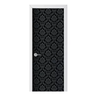 Naklejka na drzwi HOMEPRINT Czarny ornament 85x205 cm - Naklejki na ścianę - miniaturka - grafika 1