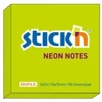 Hopax Notes samoprzylepny 76mm x 76mm zielony neonowy - Notesy i bloczki - miniaturka - grafika 2