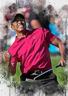 Podkładki pod mysz - PODKŁADKA POD MYSZ Z Nadrukiem 22x18 cm Tiger Woods GOLF Tekst Prezent - miniaturka - grafika 1