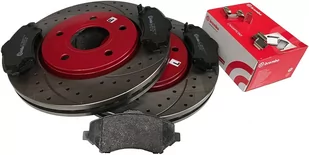 Przednie klocki BREMBO + WIERCONE tarcze hamulcowe 303mm RED Chrysler Voyager Town Country 2008- - Tarcze hamulcowe - miniaturka - grafika 2