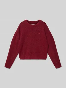 Sweter z dzianiny z prążkowanymi wykończeniami - Swetry dla dziewczynek - miniaturka - grafika 1