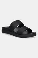 Klapki i japonki damskie - Calvin Klein klapki FLAT SLIDE - JACQ damskie kolor czarny na platformie HW0HW02486 - miniaturka - grafika 1