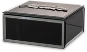 Biżuteria - akcesoria - Szkatułka kasetka na biżuterię szklana glamour czarna 6x12x12 130987 - miniaturka - grafika 1