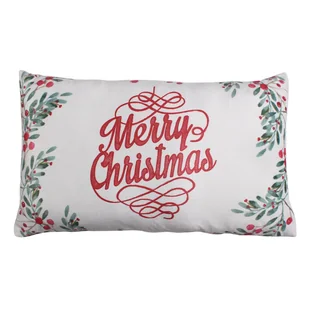 Poszewka na poduszkę świąteczna Holly biała 50 x 30 cm - Pozostałe akcesoria świąteczne - miniaturka - grafika 1