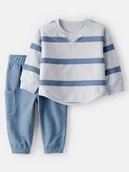 Bluzy i sweterki niemowlęce - carter's 2-częściowy zestaw w kolorze błękitnym - miniaturka - grafika 1