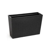 Kwietniki - Kwietnik WERBENA 19 x 56 rattan czarny Lamela - miniaturka - grafika 1