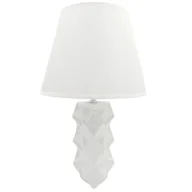 Lampy stojące - Lampa nocna nowoczesna biała z białym kloszem stołowa glamour 40 cm - miniaturka - grafika 1