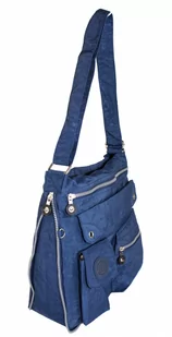 Stylowa Lekka Materiałowa Torba Średnia Kwadrat Listonoszka Na Ramię Bag Street NR 2221 GRANATOWY - Gadżety dla niej i dla niego Stylowa Lekka Materiałowa Torba Średnia Kwadrat Listonoszka Na Ramię Bag Street NR 2221 GRANATOWY - Gadżety dla niej i dla niego - miniaturka - grafika 3