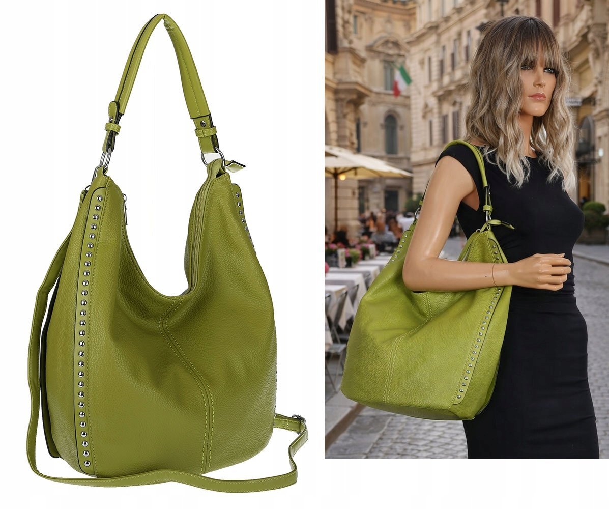 Torebka damska shopper worek listonoszka pojemna na ramię LH2581 Zielona