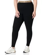 Legginsy - Calvin Klein Damskie plus logo elastyczne legginsy Milano, Ck Black, 4XL, Ck czarny, 4XL - miniaturka - grafika 1