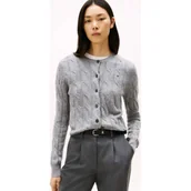 Swetry damskie - Tommy Hilfiger Wełniany kardigan | Regular Fit - miniaturka - grafika 1