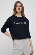 Bluzy damskie - Tommy Hilfiger bluza bawełniana damska kolor granatowy z aplikacją - miniaturka - grafika 1