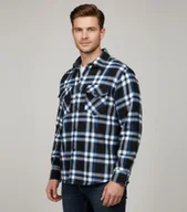 Koszule męskie - Ciepła męska koszula w kratę z ociepleniem zapinana na guziki klasyka-3XL - miniaturka - grafika 1