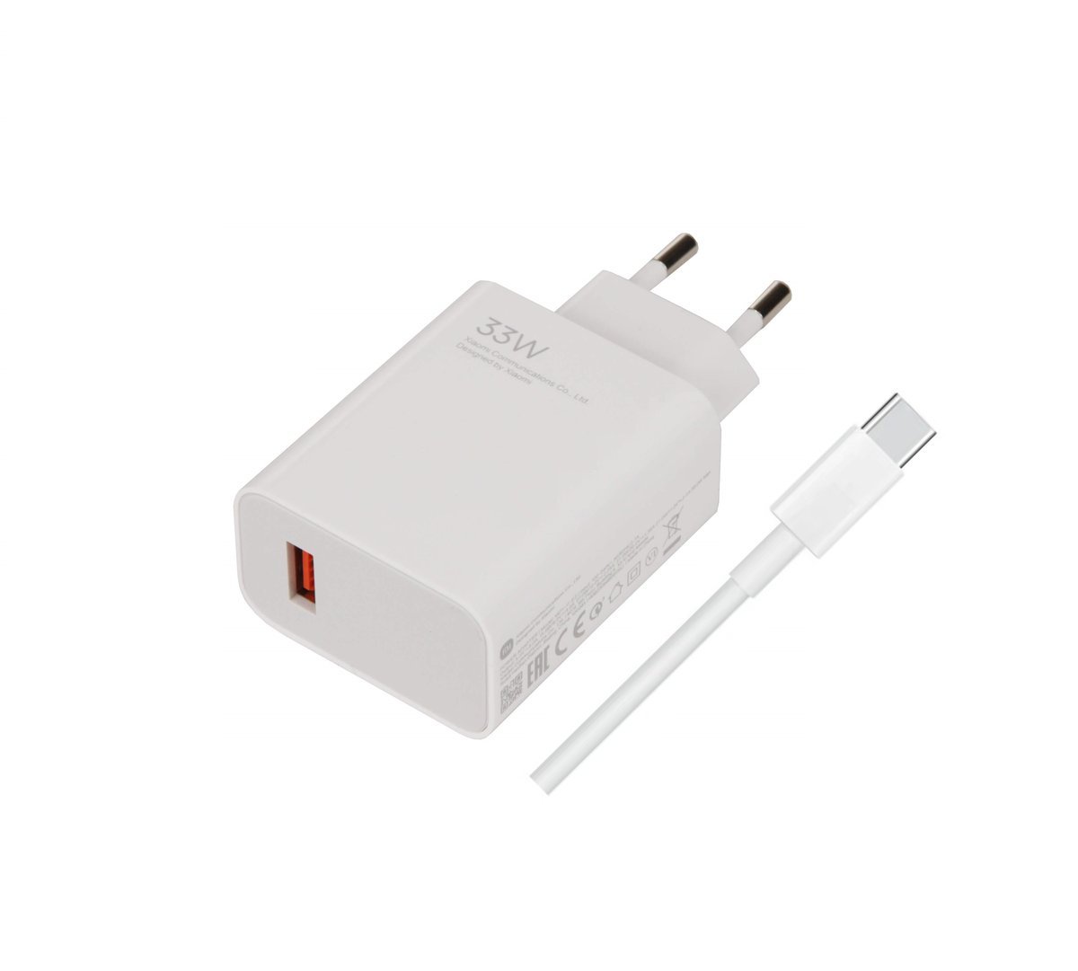 Oryginalna Ładowarka Sieciowa Xiaomi 33W + kabel USB-C 3A biała (bulk)