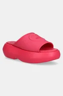 Klapki i japonki damskie - Love Moschino klapki damskie kolor różowy na platformie JA28207I0MI40604 - miniaturka - grafika 1