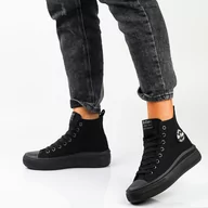 Trampki damskie - Czarne tekstylne trampki damskie na platformie LEE COOPER 1628L - Lee Cooper - miniaturka - grafika 1