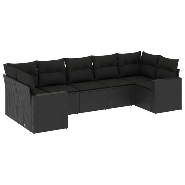 Zestaw Wypoczynkowy z Rattanu PE Czarny 65,5/62/55x62x69 cm