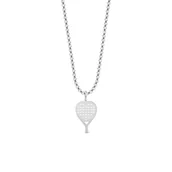 Naszyjniki męskie - Naszyjnik rolo z posrebrzaną rakietą do padla - Lilou - miniaturka - grafika 1