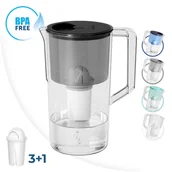 Dzbanki filtrujące - Wessper Aquaclassic Dzbanek Filtrujący Wodę 2,5L Czarny + 3X Filtr Wody - miniaturka - grafika 1