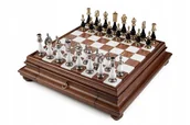 Gry planszowe - Italian Chess Wood White/Black+Chess Board Marble/Wood 46 With Drawer - miniaturka - grafika 1