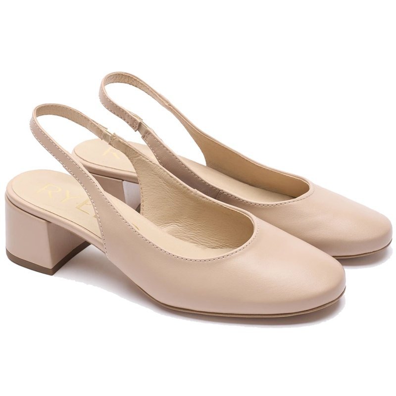 Czółenka damskie z odkrytą piętą Ryłko D4EY8_T_ _6NLF BEIGE R.38