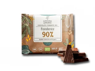 Cacao Crudo Surowa Ciemna czekolada 90%, BIO, 30 g - Czekolada - miniaturka - grafika 1