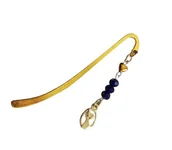 Zakładki do książek - ZŁOTA ZAKŁADKA DO KSIĄŻKI KOT SERCE HEMATYT GIFT - miniaturka - grafika 1