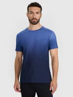 Koszulki sportowe męskie - 4F Koszulka treningowa szybkoschnąca męska - granatowa 3XL - miniaturka - grafika 1