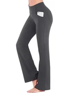 Legginsy - Luźne jednolite spodnie damskie dzwony z wysokim stanem - Szary S - miniaturka - grafika 1