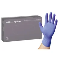 Rękawiczki jednorazowe - MediCare Nitrile Hydra+, rękawice nitrylowe, niejałowe, bezpudrowe, niebieskie, rozmiar M, 100 sztuk - miniaturka - grafika 1