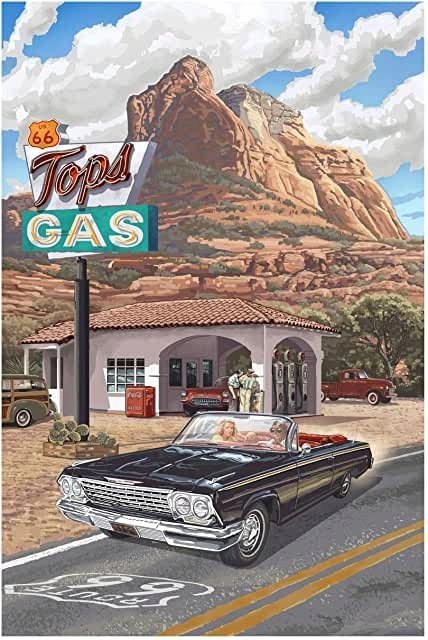 PODKŁADKA POD MYSZ Z Nadruk 22x18cm U.S. Route 66 Vintage Art Tekst Prezent