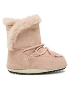 Buty dla dziewczynek - Moon Boot Śniegowce Crib Suede 34010300003 M Różowy - miniaturka - grafika 1