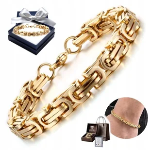 Elegancka Bransoletka Męska Złota Na Prezent dla Mężczyzny Chłopaka Męża - Bransolety męskie - miniaturka - grafika 1