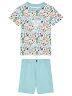 Spodenki damskie - Guess Komplet t-shirt i szorty sportowe N6GG00 K8HM4 Niebieski Regular Fit - miniaturka - grafika 1