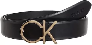 Paski - Calvin Klein Pasek damski Re-Lock Ck Logo Belt 3,0 cm skórzany pasek, Ck czarny, 75 - grafika 1