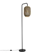Lampy stojące - QAZQA Orientalna lampa podłogowa bambusowa w kolorze czarnym - Yvonne - miniaturka - grafika 1