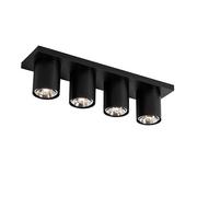 Lampy sufitowe - QAZQA Moderne spot zwart 4-lichts - Tubo - miniaturka - grafika 1