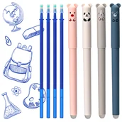 Długopisy - Długopisy Ścieralne z Gumką, Zestaw 4, Motywy Zwierząt - miniaturka - grafika 1