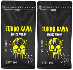 TURBO Kawa ziarnista Do ekspresu 2x1kg 75/25 Robusta/Arabica OSTRY SMAK - Kawa - miniaturka - grafika 1