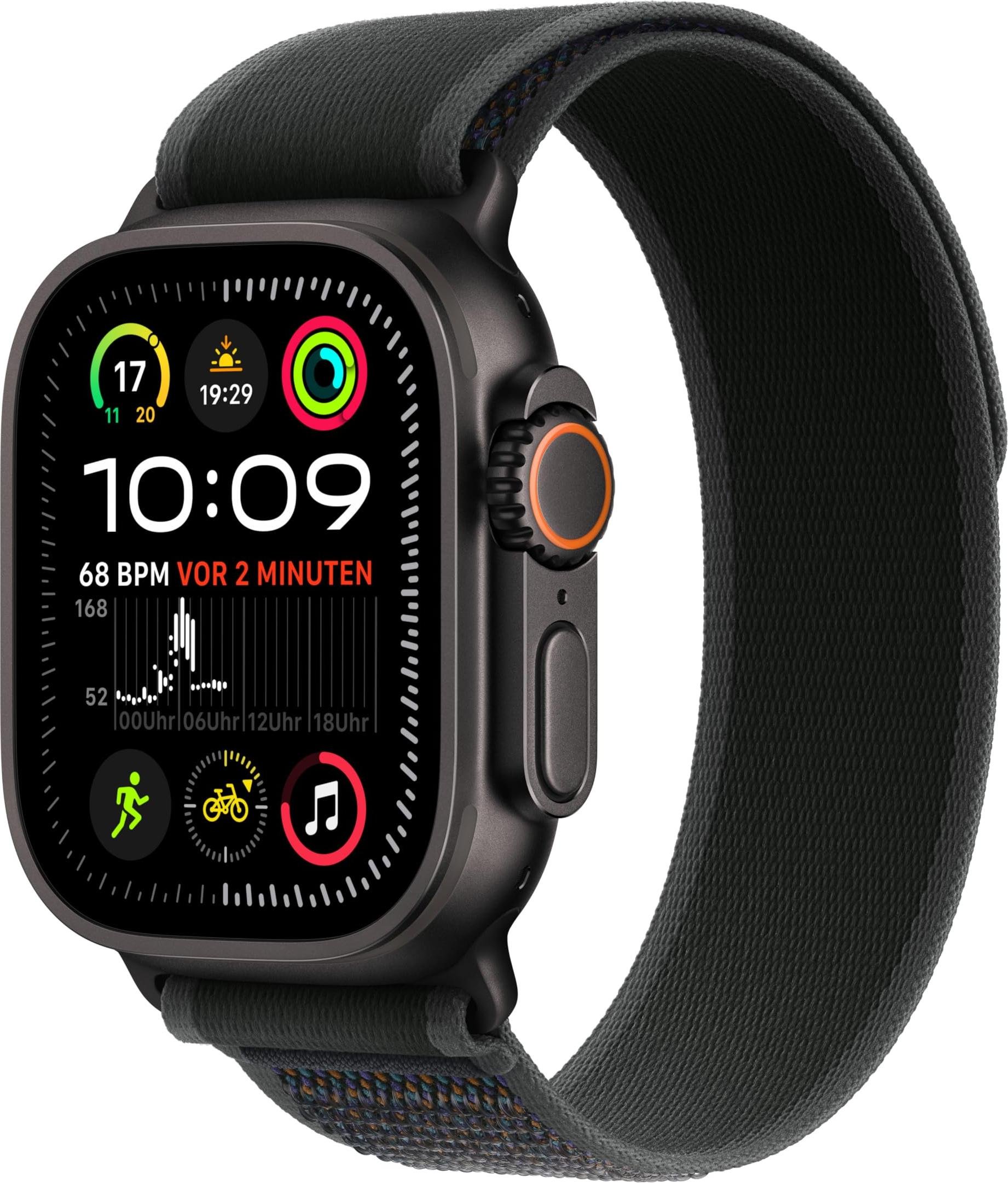 Apple Watch Ultra 2 GPS + Cellular 49mm Tytan czarny opaska Trail S/M Czarny
