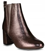 Botki damskie - BIG STAR Y274280 SZARE BOTKI SŁUPEK POŁYSK R36 - miniaturka - grafika 1