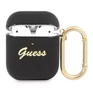 Akcesoria do słuchawek - Guess GUA2SASMK AirPods cover czarny/black Saffiano Script Metal Collection - miniaturka - grafika 1