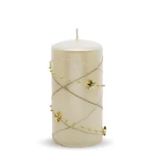 Świece - Krem Świeca Girlanda Walec Średni Świąteczna - miniaturka - grafika 1